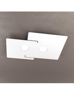 Plafoniera Echo slim 2 luci 50x35 cm in metallo bianco a lastra, GX53 | Top Light -TOP LIGHT
