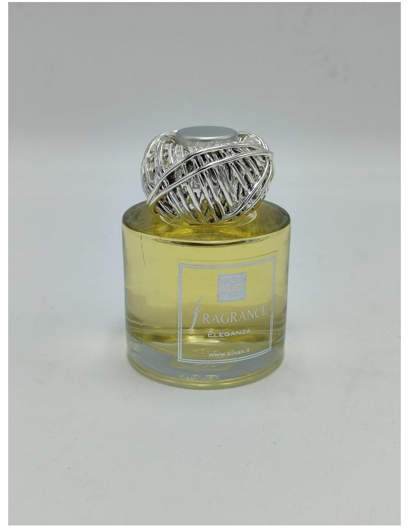Gomitolo diffusore cilindrico in vetro e argento 100 ml, fragranza Eleganza | Argenesi -ARGENESI