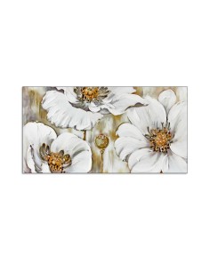 Quadro floreale astratto 120x60 cm su MDF decorato a mano con resine e pietre | Artidea -ARTIDEA