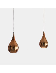 Sospensione Zoe Ø 16 cm in vetro soffiato bronzo con montatura cromo | Cangini & Tucci -CANGINI & TUCCI 2