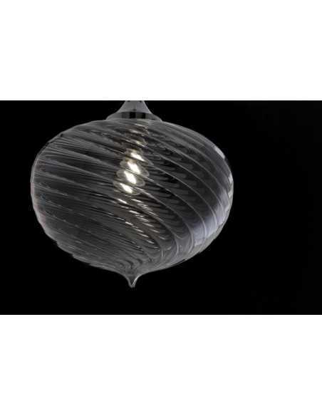 Sospensione Arabesque in vetro soffiato rigato trasparente, Ø 32 cm | Cangini & Tucci -CANGINI & TUCCI