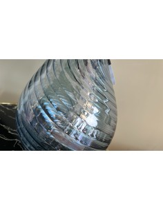Lume Lacrima in vetro soffiato rigato azzurro e cromo, Ø 30 cm, H 55 cm, E14 | Cangini & Tucci -CANGINI & TUCCI 2