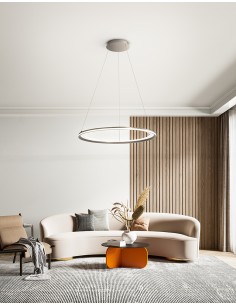 Sospensione LED ad anello Ø 60 in grigio titanio, 66 W luce calda 3000K | Perenz -PERENZ