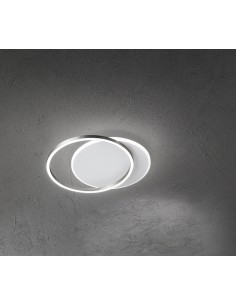 Plafoniera LED ad anello 47,5 cm bianco opaco e grigio titanio, 43 W 3000 K | Perenz -PERENZ