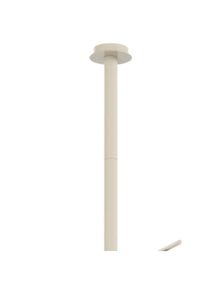 Sospensione Boomerang a 6 luci in metallo sabbia e sfere in vetro bianco, 97 cm | Top Light -TOP LIGHT