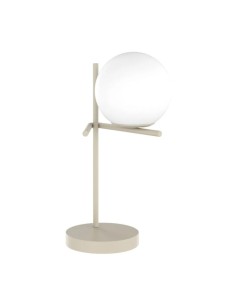 Lumetto Boomerang in metallo sabbia con sfera in vetro bianco, H 39 cm, E27 | Top Light -TOP LIGHT