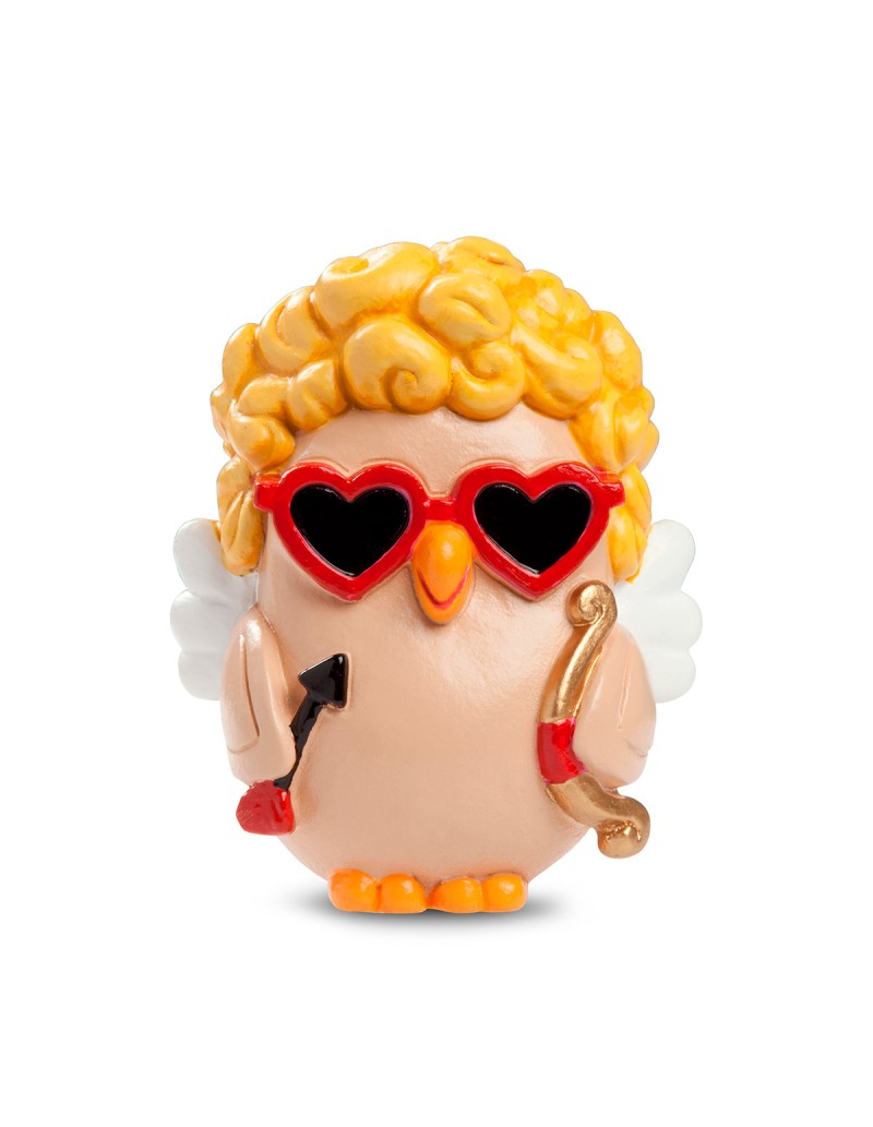 Statuina Gufo Cupido in ceramica 8 cm, collezione Goofi | Egan -EGAN