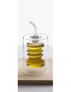 Oliera Rings piccola in vetro soffiato doppia parete H 11 cm | Ichendorf -ICHEDORF
