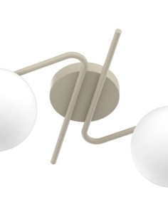 Plafoniera applique Holly 2 luci metallo sabbia con sfere in vetro bianco, E27 | Top Light -TOP LIGHT 2