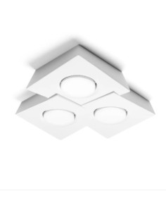 Plafoniera Anchise in gesso bianco a 3 luci GX53, lampadine LED incluse | Sforzin Miloox -SFORZIN - MILOOX
