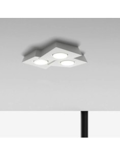 Plafoniera Anchise in gesso bianco a 3 luci GX53, lampadine LED incluse | Sforzin Miloox -SFORZIN - MILOOX 2
