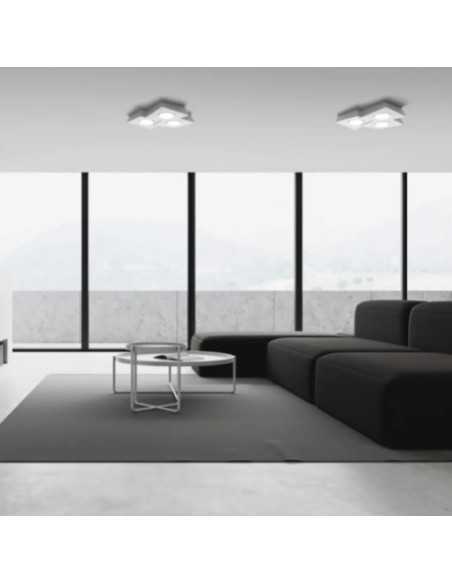 Plafoniera Anchise in gesso bianco a 3 luci GX53, lampadine LED incluse | Sforzin Miloox -SFORZIN - MILOOX