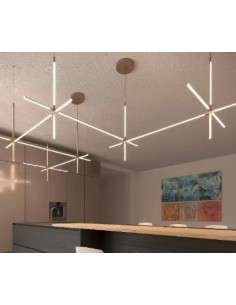 Lampada a sospensione LED lineare Lucilla System tortora, 94 W 3000 K | Cattaneo -CATTANEO 2