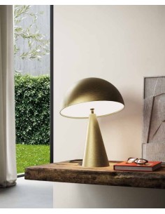 Lampada da tavolo Imperfetto inclinabile touch dimmer, bronzo e oro, 2 E27 | Elesi Luce -ELESI LUCE