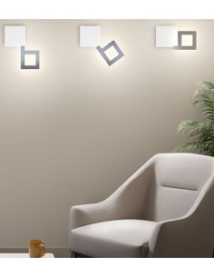 Applique LED LikeQ orientabile a luce indiretta, alluminio titanio e vetro | Elesi Luce -ELESI LUCE
