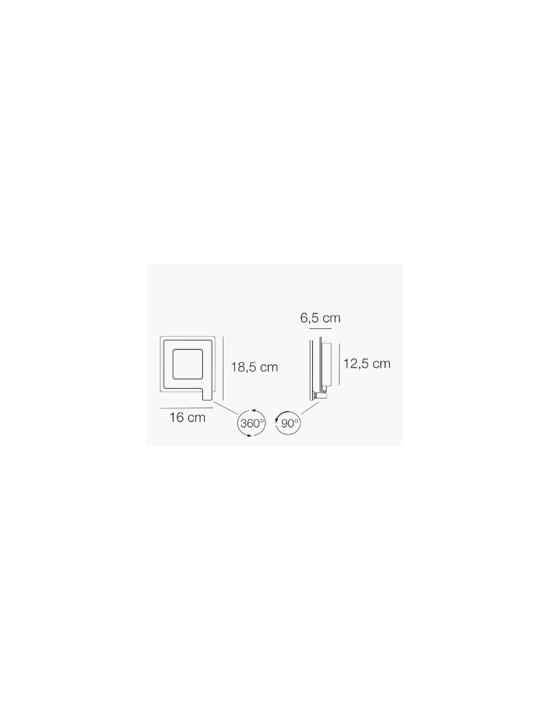 Applique LED LikeQ orientabile a luce indiretta, alluminio titanio e vetro | Elesi Luce -ELESI LUCE