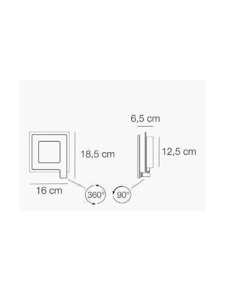 Applique LED LikeQ orientabile a luce indiretta, alluminio titanio e vetro | Elesi Luce -ELESI LUCE