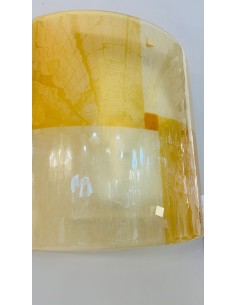 Plafoniera 40x38 cm in vetro a piastra ambra con finiture oro, 2 luci E27 | Elesi Luce -ELESI LUCE 2