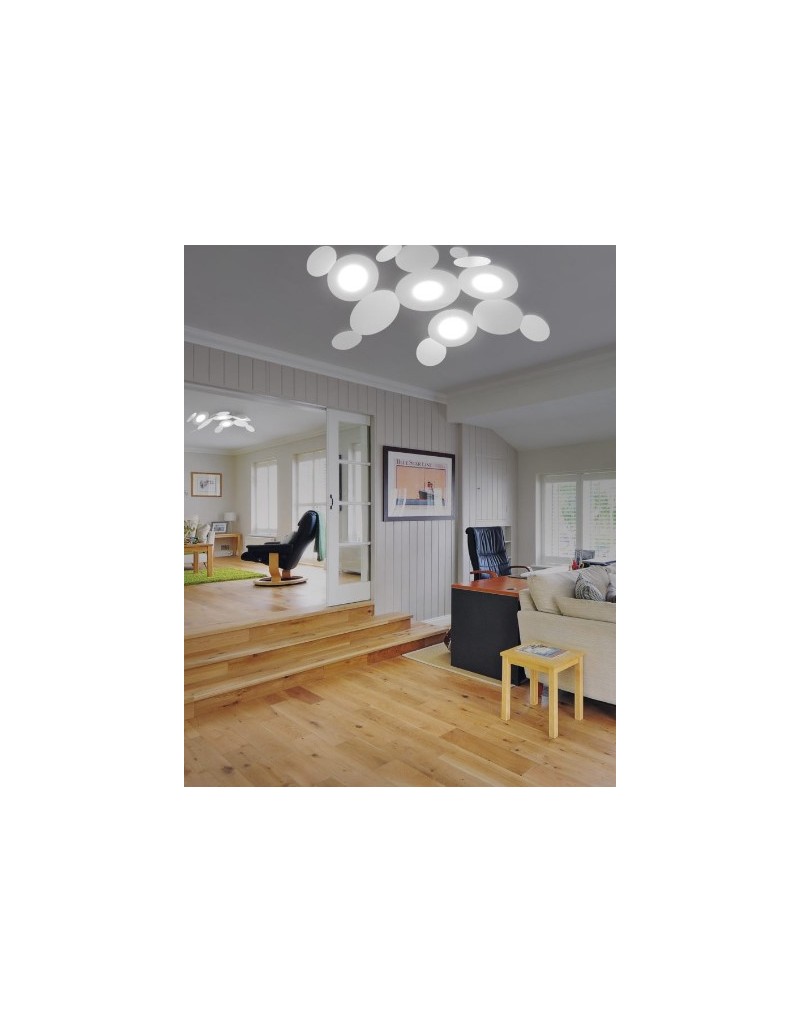 Plafoniera applique Mickey 4 dischi in metallo bianco 75x53 cm, GX53 | Cattaneo -CATTANEO