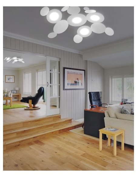 Plafoniera applique Mickey 4 dischi in metallo bianco 75x53 cm, GX53 | Cattaneo -CATTANEO