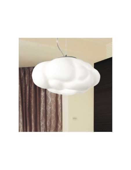 Lampadario a sospensione Nuvola in vetro bianco latte satinato, 50x35 cm, E27 | Cattaneo -CATTANEO