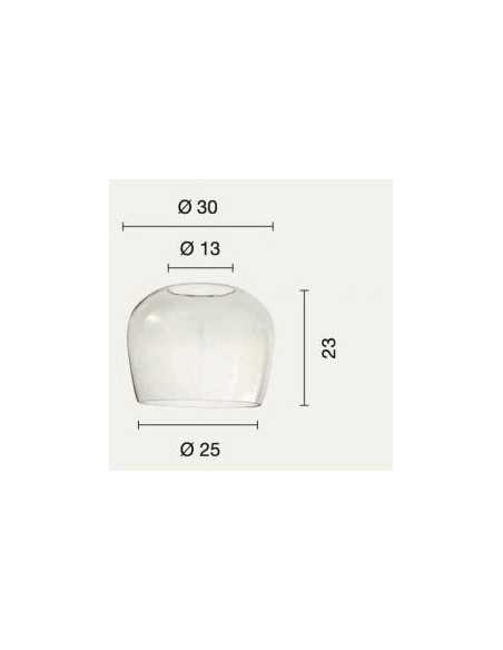 Lampada a sospensione LED Pinta Ø 23,5 in metallo oro con vetro ottanio, 12 W | Ondaluce -ONDALUCE