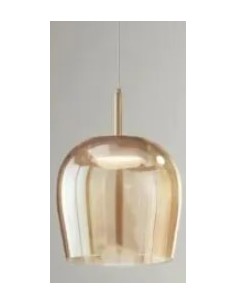 Sospensione LED Nina a 3 luci oro satinato con vetri ambra, trasparente e fumé | Ondaluce -ONDALUCE 2