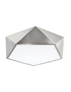 Plafoniera applique a prisma pentagonale 40 cm nickel satinato, 4 E27 | Nova Luce -NOVA LUCE