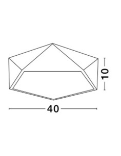 Plafoniera a prisma pentagonale in metallo bronzo satinato, 40 cm, 4 x E27 | Nova Luce -NOVA LUCE 2