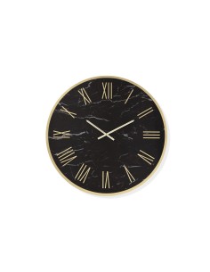 Orologio da parete Artemide Ø 60 cm in Kerlite effetto marmo nero, dettagli oro | Abitarte -ABITARTE