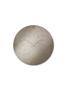 Orologio da parete Line Ø 80 cm in vetro lucido bronzo, numeri e lancette oro | Abitarte -ABITARTE