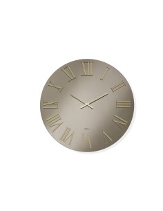 Orologio da parete Mira Ø 80 cm in vetro lucido bronzo con numeri oro | Abitarte -ABITARTE