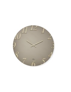 Orologio da parete Araby Ø 80 cm in vetro satinato bronzo, numeri e lancette oro | Abitarte -ABITARTE