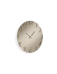 Orologio da parete Araby Ø 80 cm in vetro satinato bronzo, numeri e lancette oro | Abitarte -ABITARTE 2