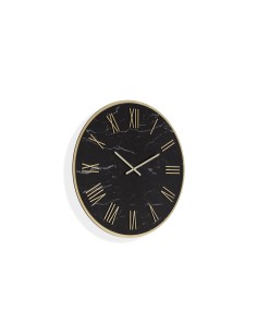 Orologio da parete Artemide Ø 60 cm in Kerlite effetto marmo nero, dettagli oro | Abitarte -ABITARTE 2