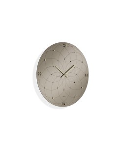 Orologio da parete Line Ø 80 cm in vetro lucido bronzo, numeri e lancette oro | Abitarte -ABITARTE 2