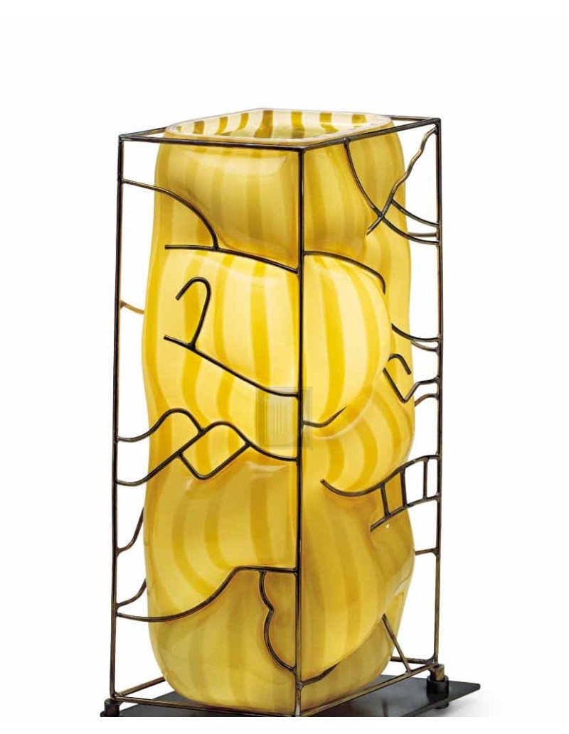 Lampada scultura Totem in metallo rame, bronzo e ottone, design Toso e Massari | Venini -VENINI