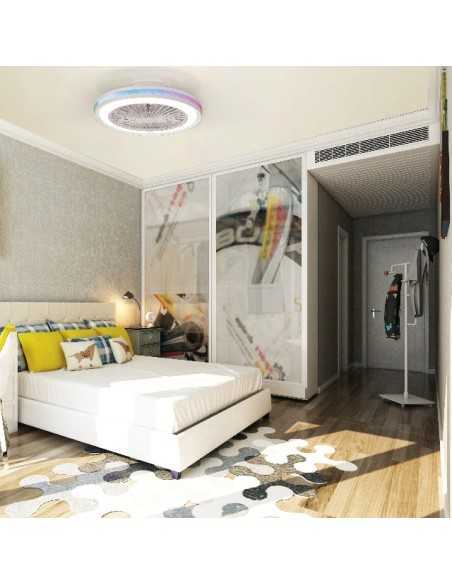 Ventilatore da soffitto Gamer con LED 40 W CCT e pale nascoste, bianco | Mantra -MANTRA