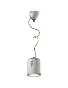 Sospensione vintage retrò Ø 12,5 cm in ceramica effetto erosione, E27 | Ferroluce -FERROLUCE
