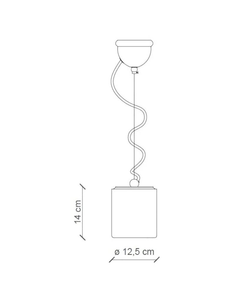 Sospensione vintage retrò Ø 12,5 cm in ceramica effetto erosione, E27 | Ferroluce -FERROLUCE