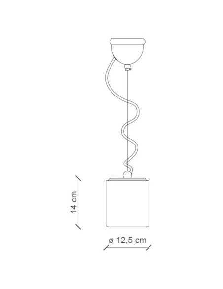 Sospensione vintage retrò Ø 12,5 cm in ceramica effetto erosione, E27 | Ferroluce -FERROLUCE