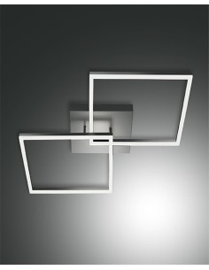 Plafoniera lampada a soffitto moderna con due quadrati led antracite collezione Bard