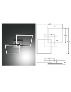 Plafoniera LED Bard quadrata 65 cm antracite, 52 W dimmerabile, luce naturale | Fabas Luce -FABAS LUCE 2