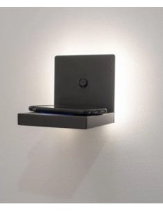 Applique mensola LED in alluminio nero con ricarica wireless e interruttore, 3 W | Mantra -MANTRA 2