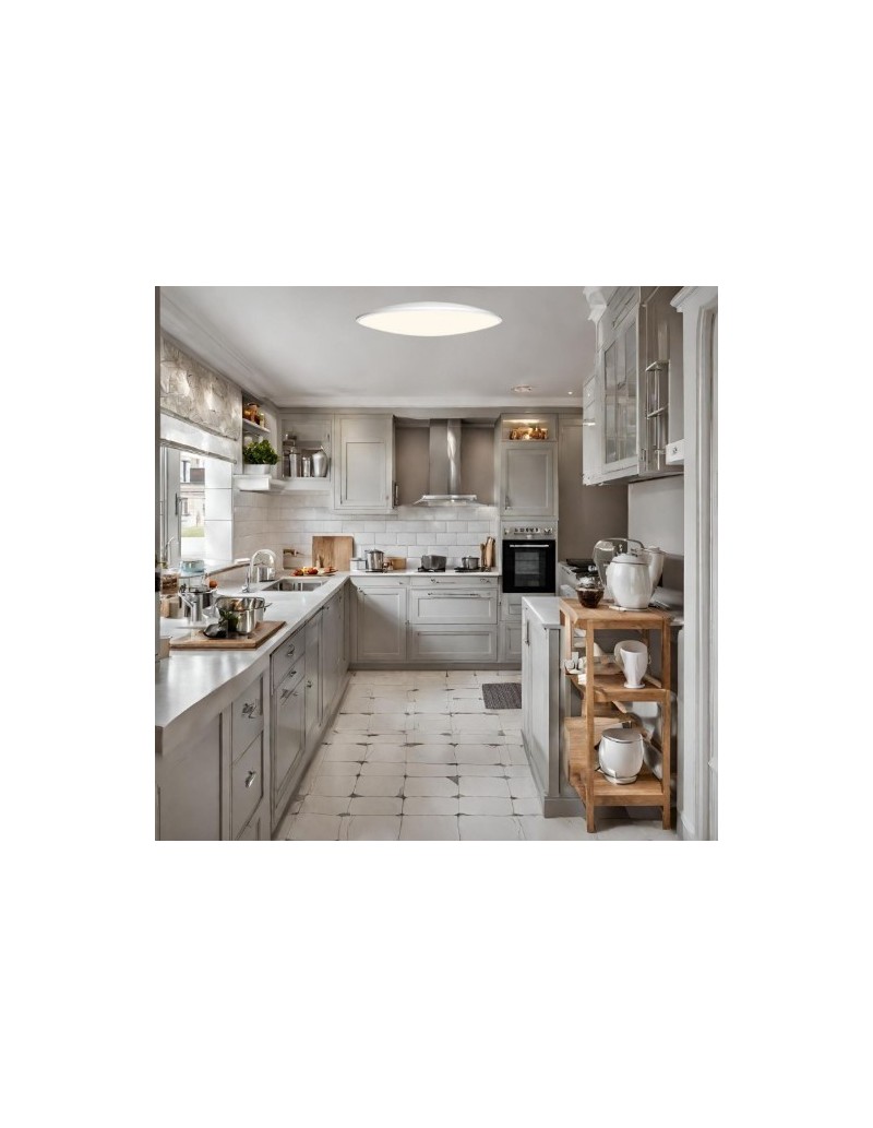 Plafoniera LED Slim tonda Ø 37 cm in plastica bianca, 24 W 4000 K | Mantra -MANTRA