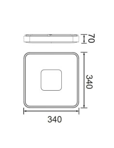Plafoniera LED Coin quadrata 34 cm oro, 56 W, CCT 3000/4000/6000 K con telecomando | Mantra -MANTRA 2