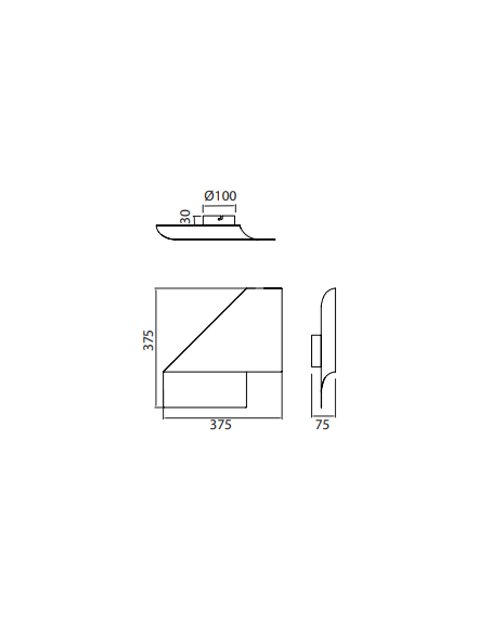 Applique Luppi minimal a luce indiretta in metallo bianco 37,5x37,5 cm, GX53 | Mantra -MANTRA