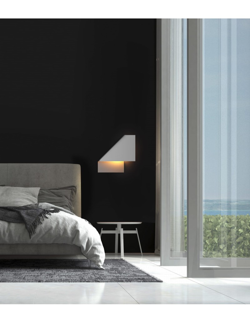 Applique Luppi minimal a luce indiretta in metallo bianco 37,5x37,5 cm, GX53 | Mantra -MANTRA