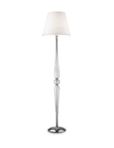 Piantana Dorothy in metallo cromato con vetri soffiati a mano e paralume, E27 | Ideal Lux -IDEAL LUX