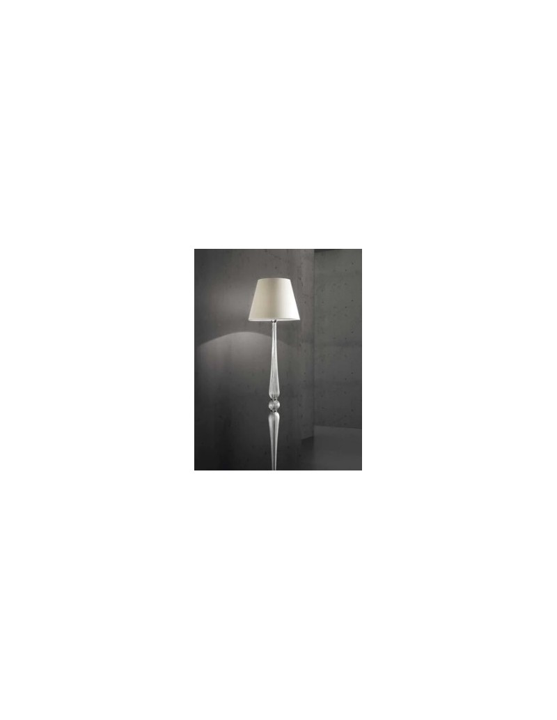 Piantana Dorothy in metallo cromato con vetri soffiati a mano e paralume, E27 | Ideal Lux -IDEAL LUX